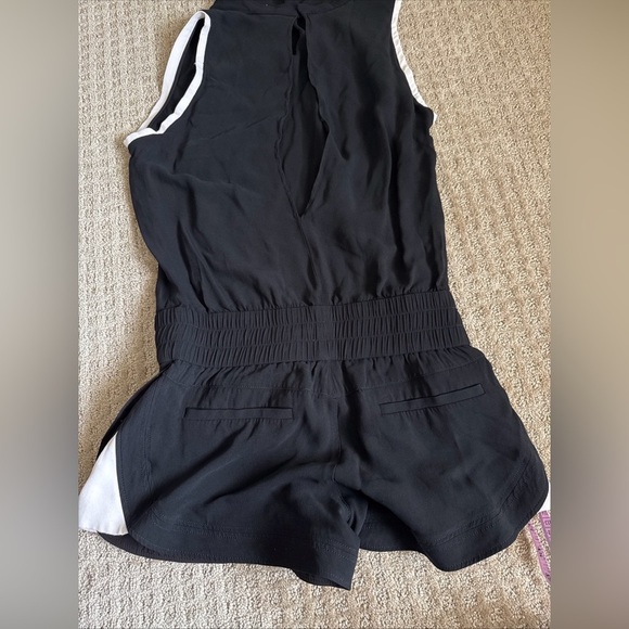 Helmut Lang Black Sleeveless Romper Drawstring Waist Keyhole Back Size 6 - Picture 12 of 14